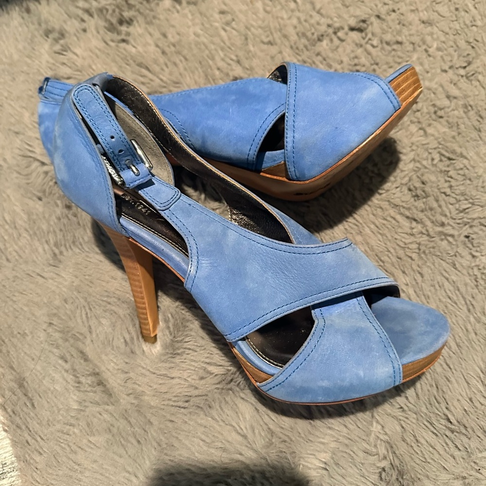 Coach Blue Open-Toe Heels
